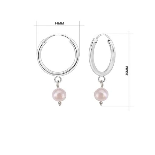 SIVYAA pink pearl drop hoop measurment