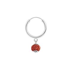 SIVYAA men's single rudraksh bead drop silver hoop
