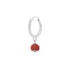 SIVYAA men's single rudraksh bead drop charm silver hoop
