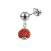 SIVYAA men's single rudraksh bead drop pure silver dangle stud earring