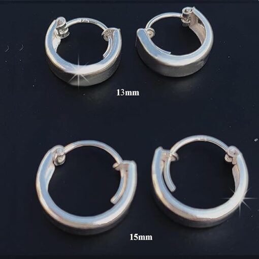 Plain Round Solid Flattish Edge Earring - Image 4