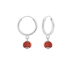 SIVYAA rudraksh bead drop charm silver hoop bali