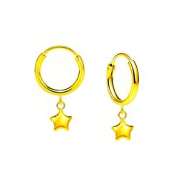 SIVYAA star charm gold finish silver hoop