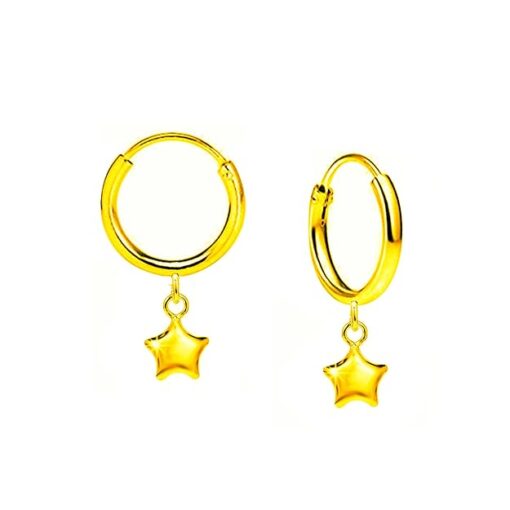 SIVYAA star charm gold finish silver hoop
