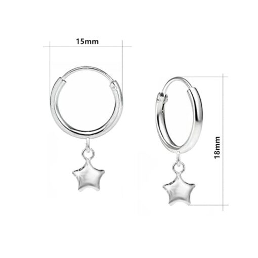 SIVYAA star charm silver hoop measurment