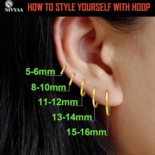 how to style gold plain small hoop