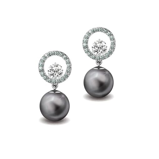 SIVYAA Solitaire Life of Circle Classic Silver Pearl drop Pure Silver Dangle