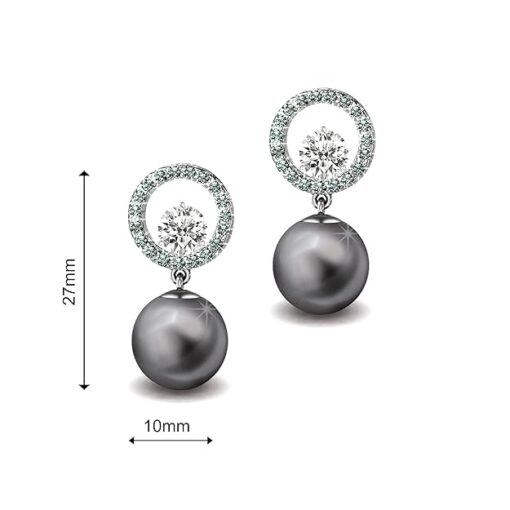 SIVYAA Solitaire Life of Circle Classic Silver Pearl drop Pure Silver Dangle measurment