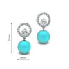 Solitaire Life of Circle Classic Turquoise Pearl Pure Silver drop Dangle measurment