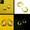 all sizes- SIVYAA gold finish plain pure silver kaju hoop bali