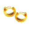 SIVYAA diamond textured round curvish edge gold finish 13mm hoop bali