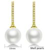 SIVYAA gold finish Solitaire Classic White Pearl Drop Dangle pure silver Hoop Earrings measurment