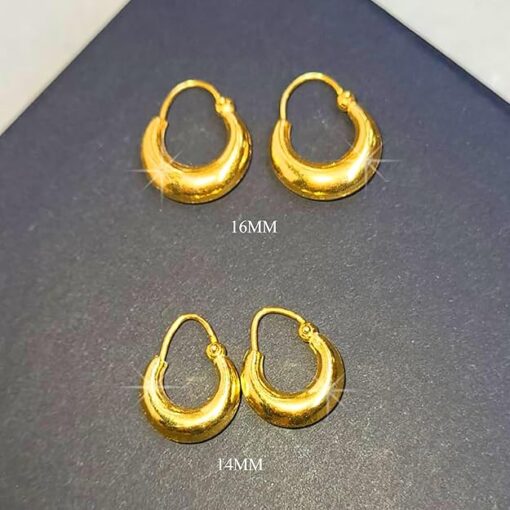 all sizes- gold finish plain pure silver kaju hoop bali earring,