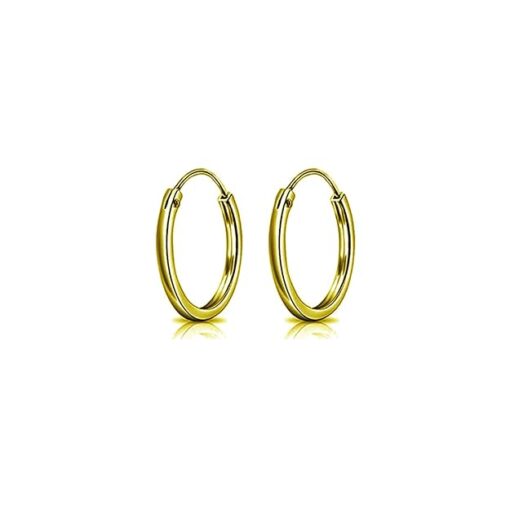 SIVYAA flat 2mm th gold polish silver hoop
