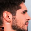gold polish- SIVYAA flat 2mm th 12mm silver hoop male model