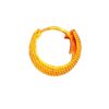 SIVYAA gold polish round grid textured curvish edge 15mm pure silver hoop bali earring'