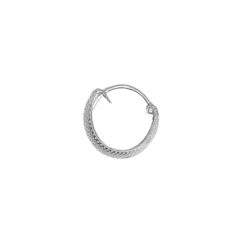 men's diamond textured pattern round curvish edge 13mm hoop bali
