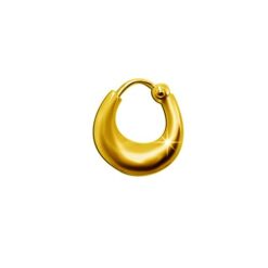 SIVYAA men's kaju plain gold finish pure silver hoop bali earring,