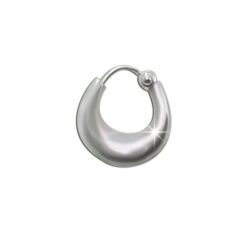 SIVYAA men's kaju plain pure silver hoop bali earring,12mm