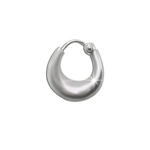 SIVYAA men's kaju plain pure silver hoop bali earring,12mm