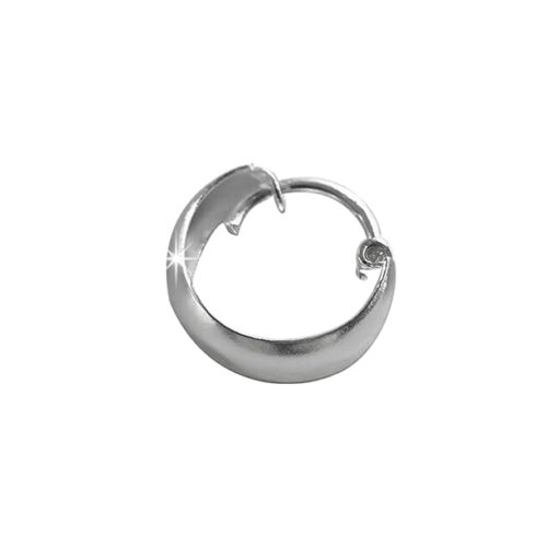 SIVYAA- men's plain round curvish edge 15mm hoop bali earring