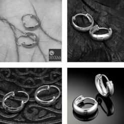 men's plain round curvish edge hoop bali earring-SIVYAA