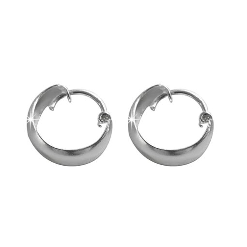 SIVYAA plain round curvish edge 15mm hoop bali earring