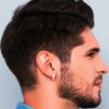 male model wearing-SIVYAA plain round curvish edge 15mm pure silver hoop bali