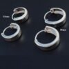 plain round flattish edge 13mm & 15mm hoop bali earring