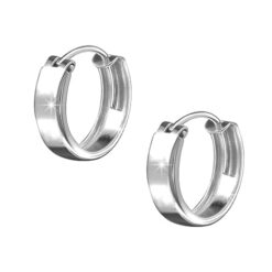 SIVYAA plain round flattish edge hoop bali earring