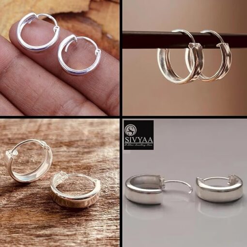 SIVYAA plain round flattish edge hoop bali earring