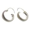 SIVYAA round grid textured curvish edge pure silver bali earring 15mm