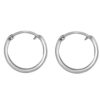 top view- SIVYAA plain round flattish edge 15mm hoop bali earring