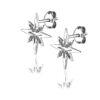 side view pure silver Starburst CZ Stud Earrings for Women & Girls
