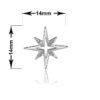 measurment-pure silver Starburst CZ Stud Earrings for Women & Girls