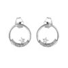 Silver Moon n Star Round CZ Stud Earring
