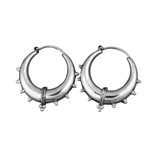 Tribal 925 Silver Hoop Earrings for Women & Girls - Image 5