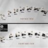 all variants view - 925 silver Black Princess Cut CZ Stud Earrings