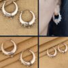 other view- Oxidized Tribal 925 Silver Hoop Earrings for Women | SIVYAA