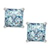 front view-9mm 925 Silver Princess Cut Zirconia Stud Earrings