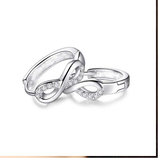 Sparkle Infinity 925 Silver Hoop Earrings