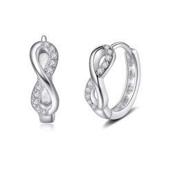Sparkle Infinity 925 Silver Hoop Earrings with CZ Stones – Lightweight & Elegant by SIVYAA