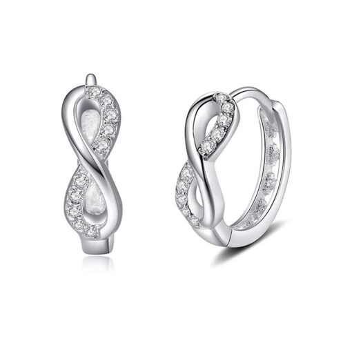 Sparkle Infinity 925 Silver Hoop Earrings with CZ Stones – Lightweight & Elegant by SIVYAA