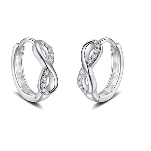 Infinity 925 Silver Hoop Earrings