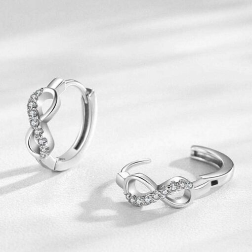 how to open-Infinity 925 Silver Hoop Earrings