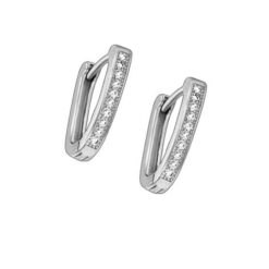CZ pave V hoop earrings in 925 sterling silver